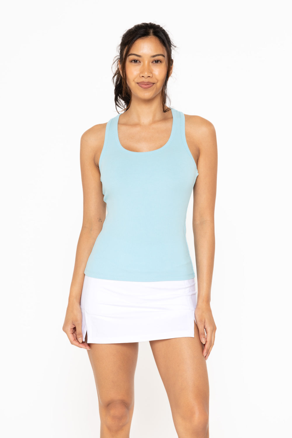 Sweet Soles Scoop Neck Ribbed Tank Top Blue