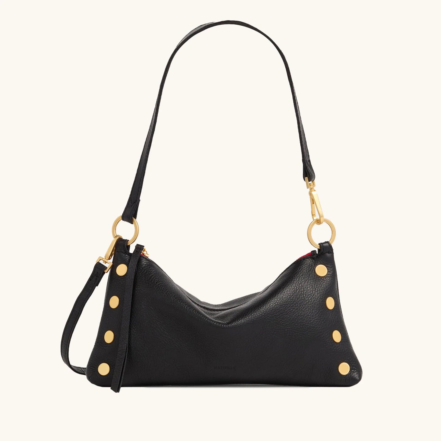 Hammitt Kyle Black / Brushed Gold Red Zip