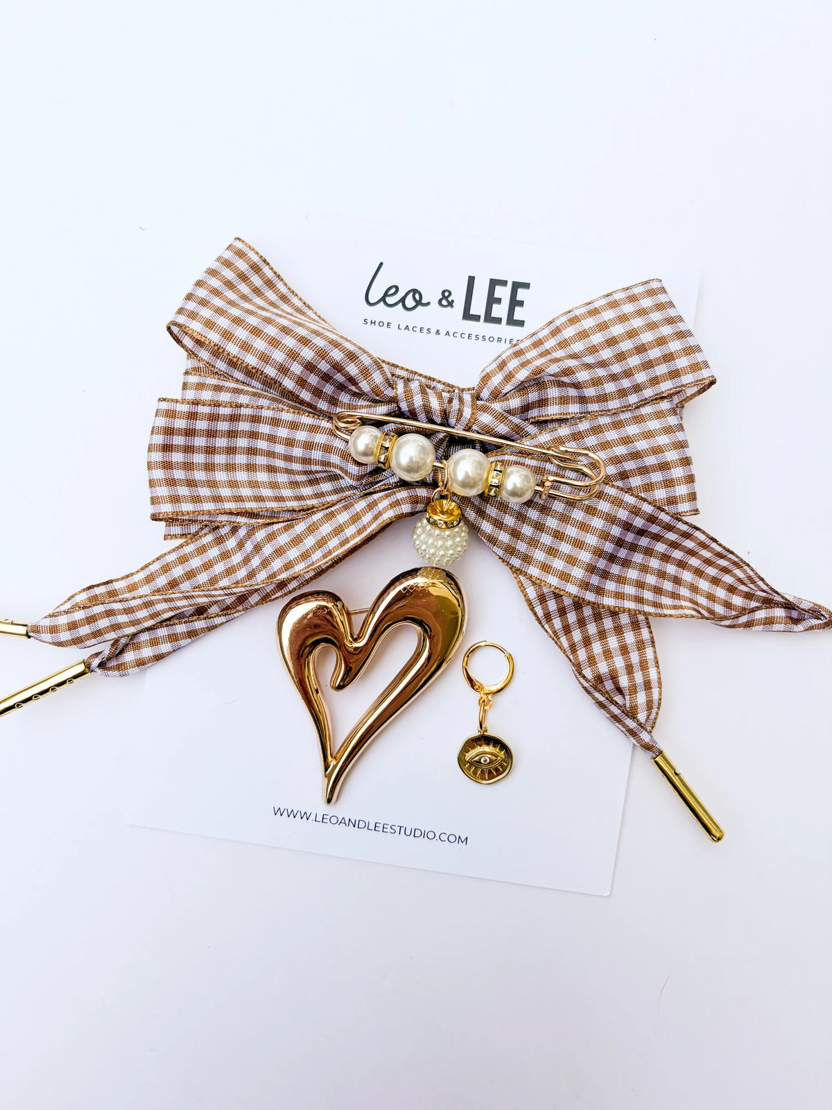 Leo and Lee Studios Gingham and Houndstooth Shoelace & Charms Pack