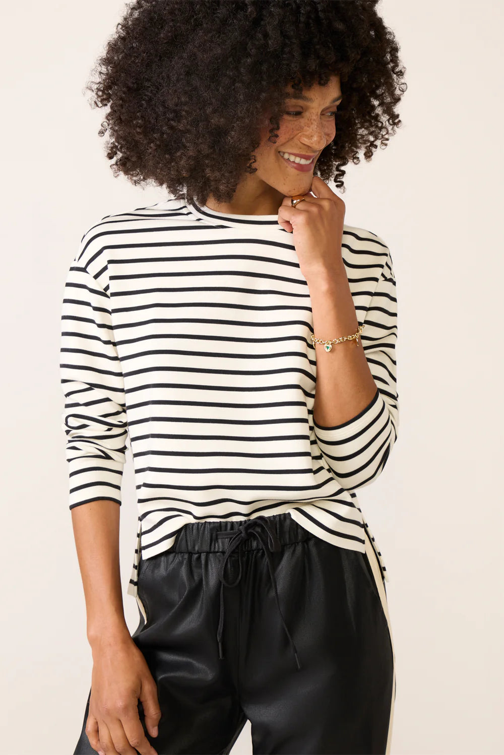 Spanx Airessentials Side Slit Top - Pier Stripe