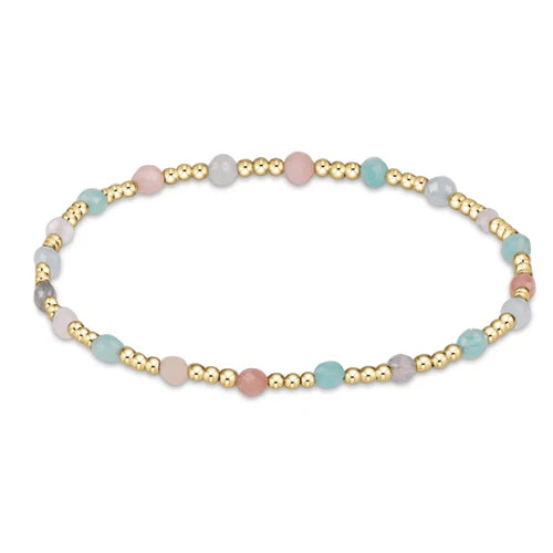 enewton Gemstone Gold Sincerity Pattern 3mm Bead Bracelet (Various Colors)