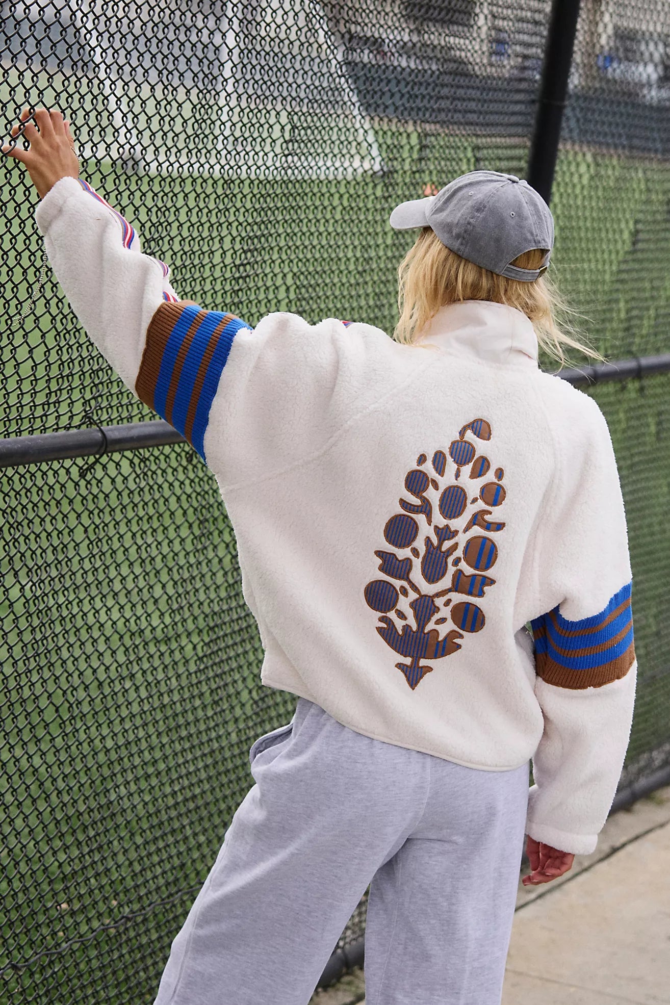 FP Movement Mountain High Sporty Logo Fleece Jacket Ivory