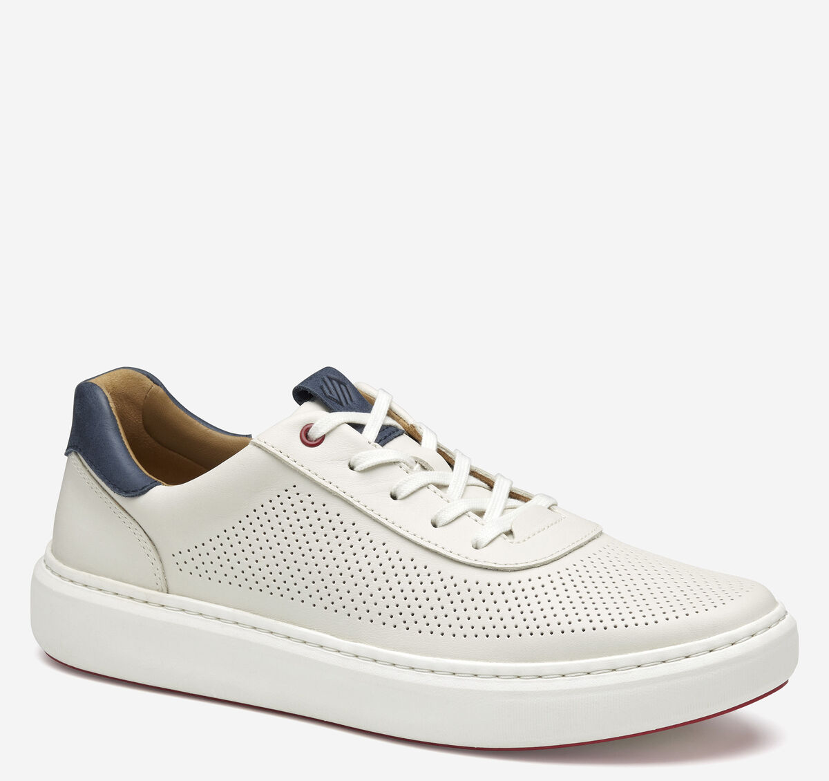 Johnston & Murphy Men's Anders Perfed U-throat - White Grain Leather