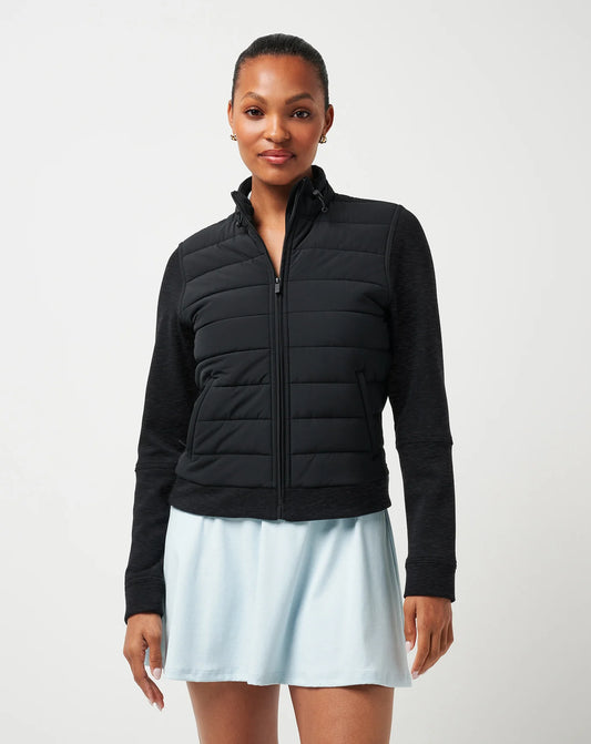 Travis Mathew Skyloft Soft Espresso Martini Full Zip - Heather Black