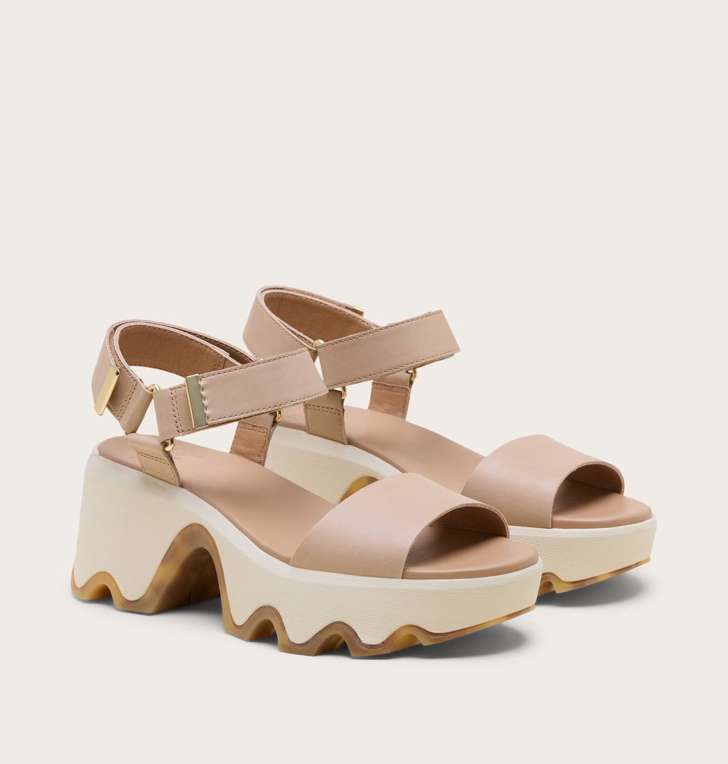 Sorel Women's Kinetic Aura Y-Strap Sandal in Beige & Ceramic