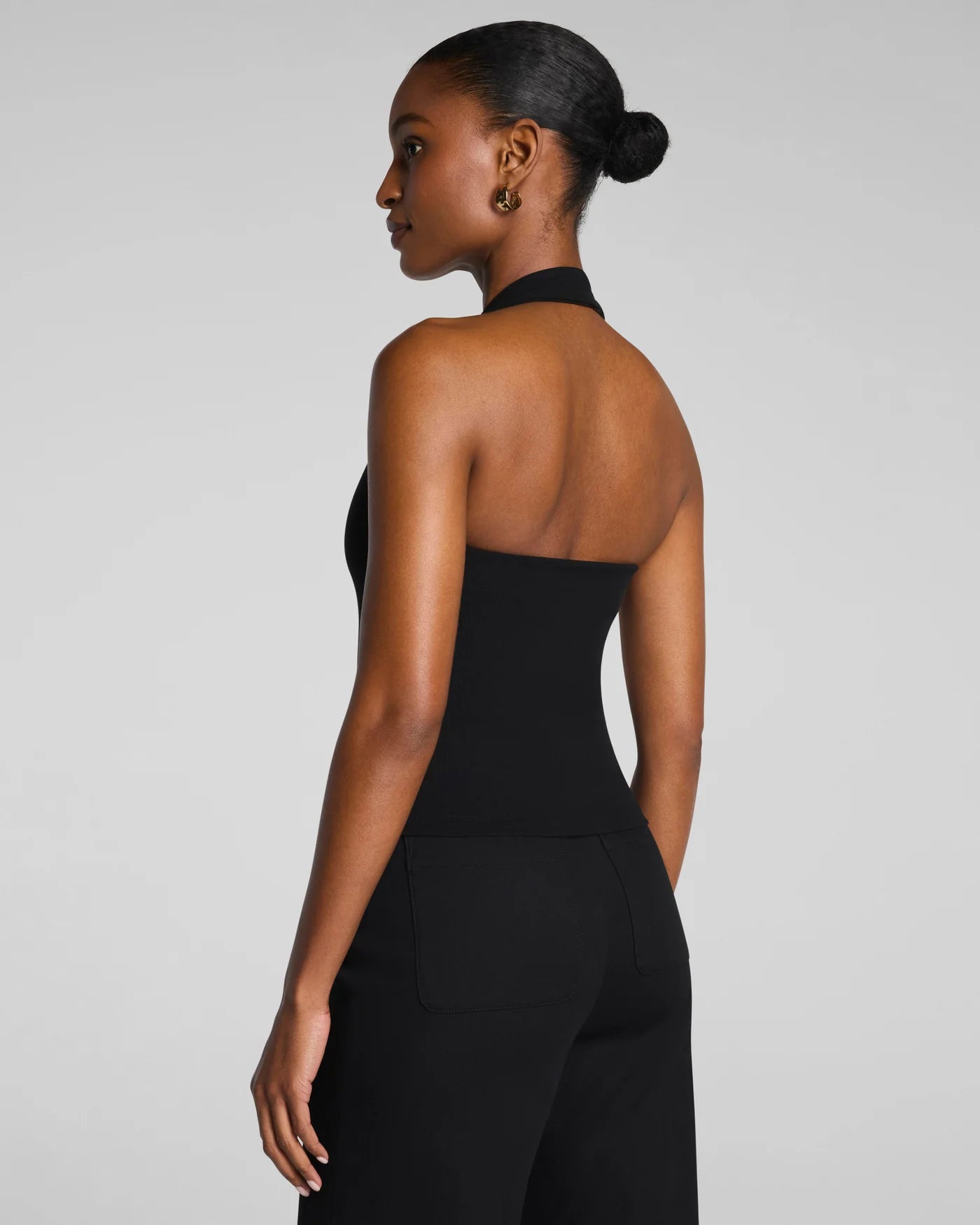 SPANX® Ribbed Knit Halter Tank - Classic Black