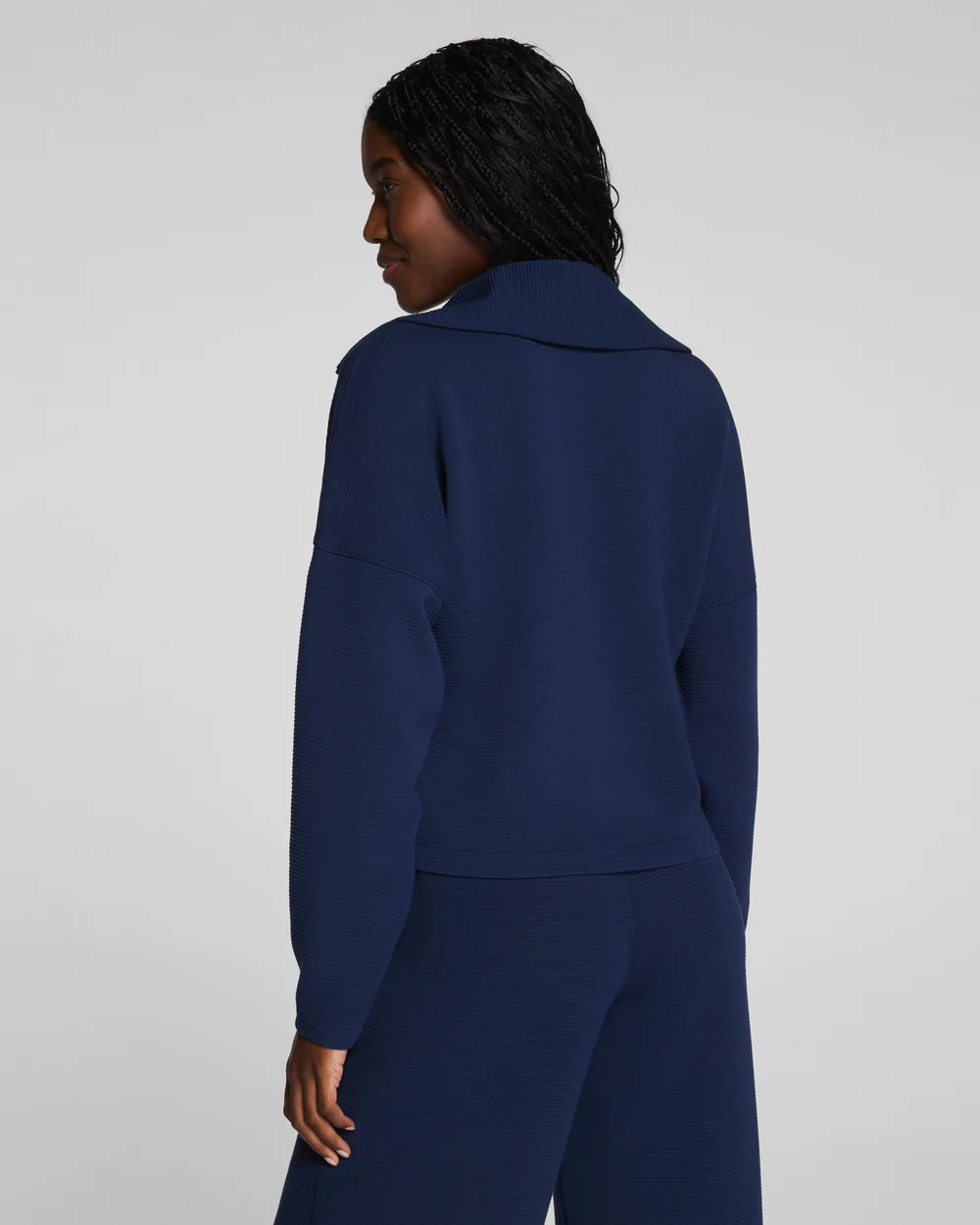 Spanx Airessential French Rib Half Zip - Timeless Navy