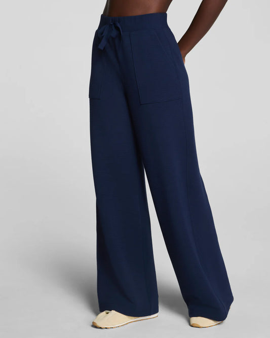 Spanx Airessential French Rib Wide Leg Pant - Timeless Navy