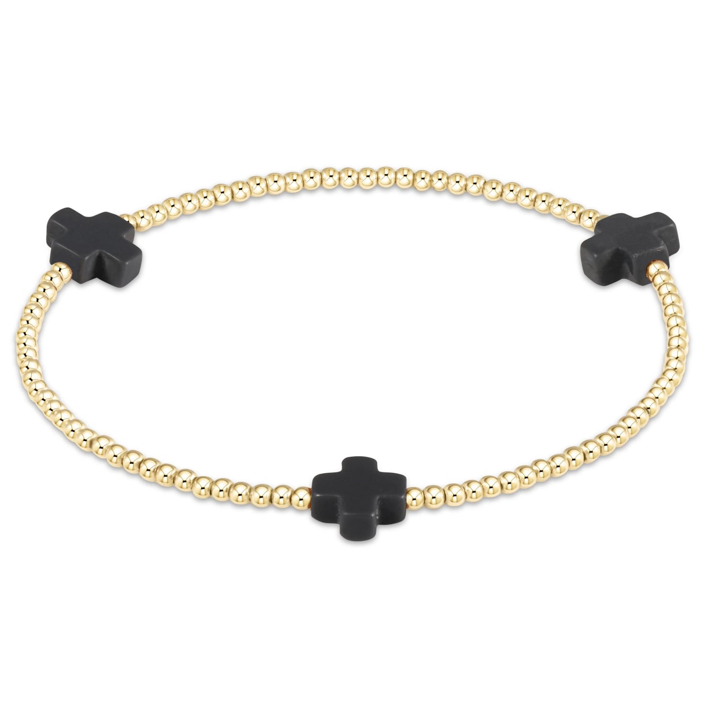 enewton Signature Cross Gold  Bead Bracelet 2mm