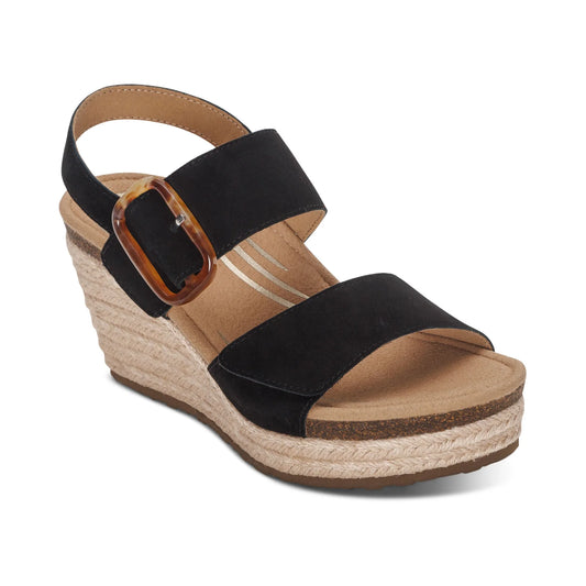 Aetrex Ashley Arch Support Wedge - Black