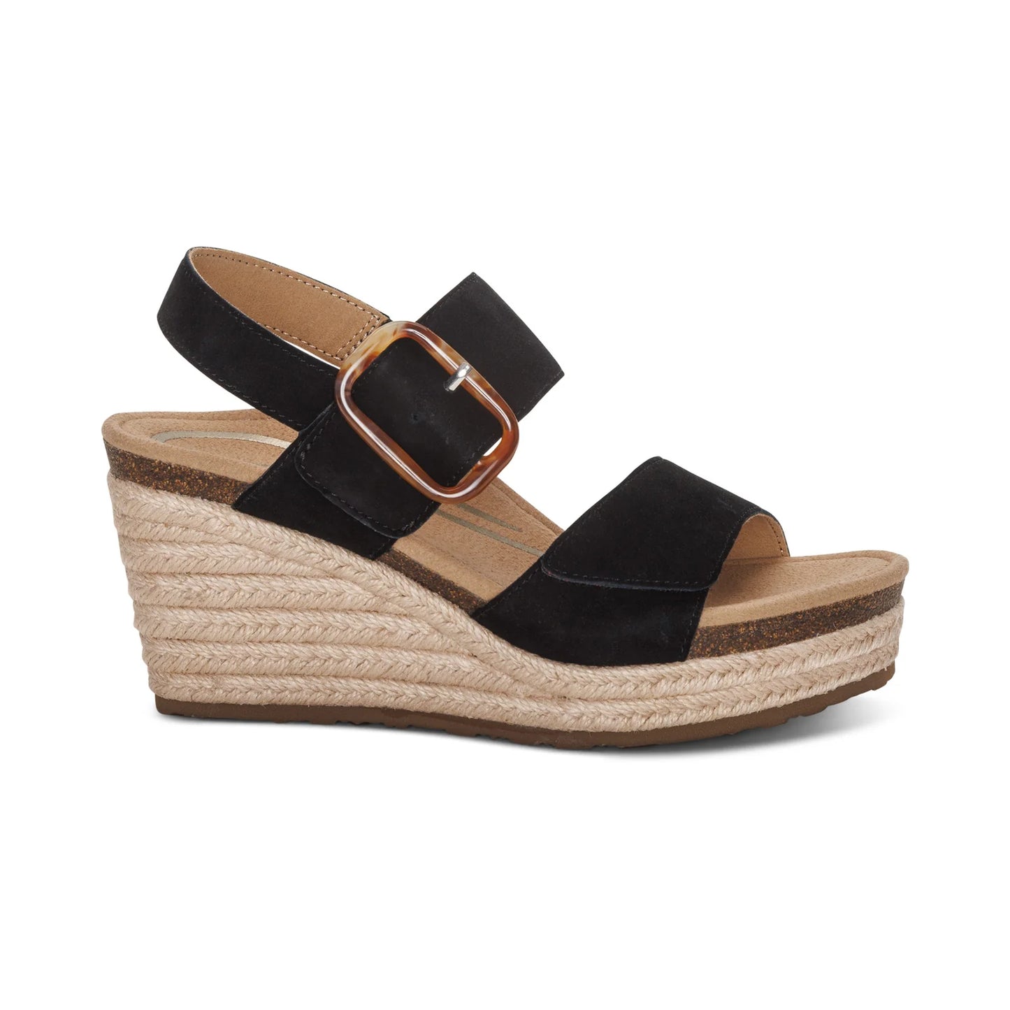 Aetrex Ashley Arch Support Wedge - Black