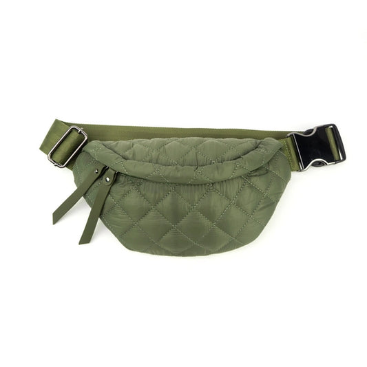 The Millie Puffer Sling Bag Olive