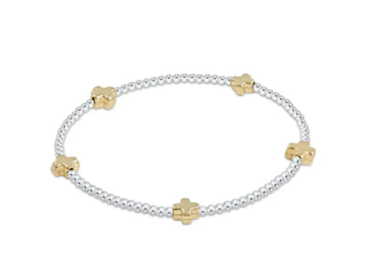 enewton Signature Cross Small 2mm Mixed Metal Bracelet - Gold
