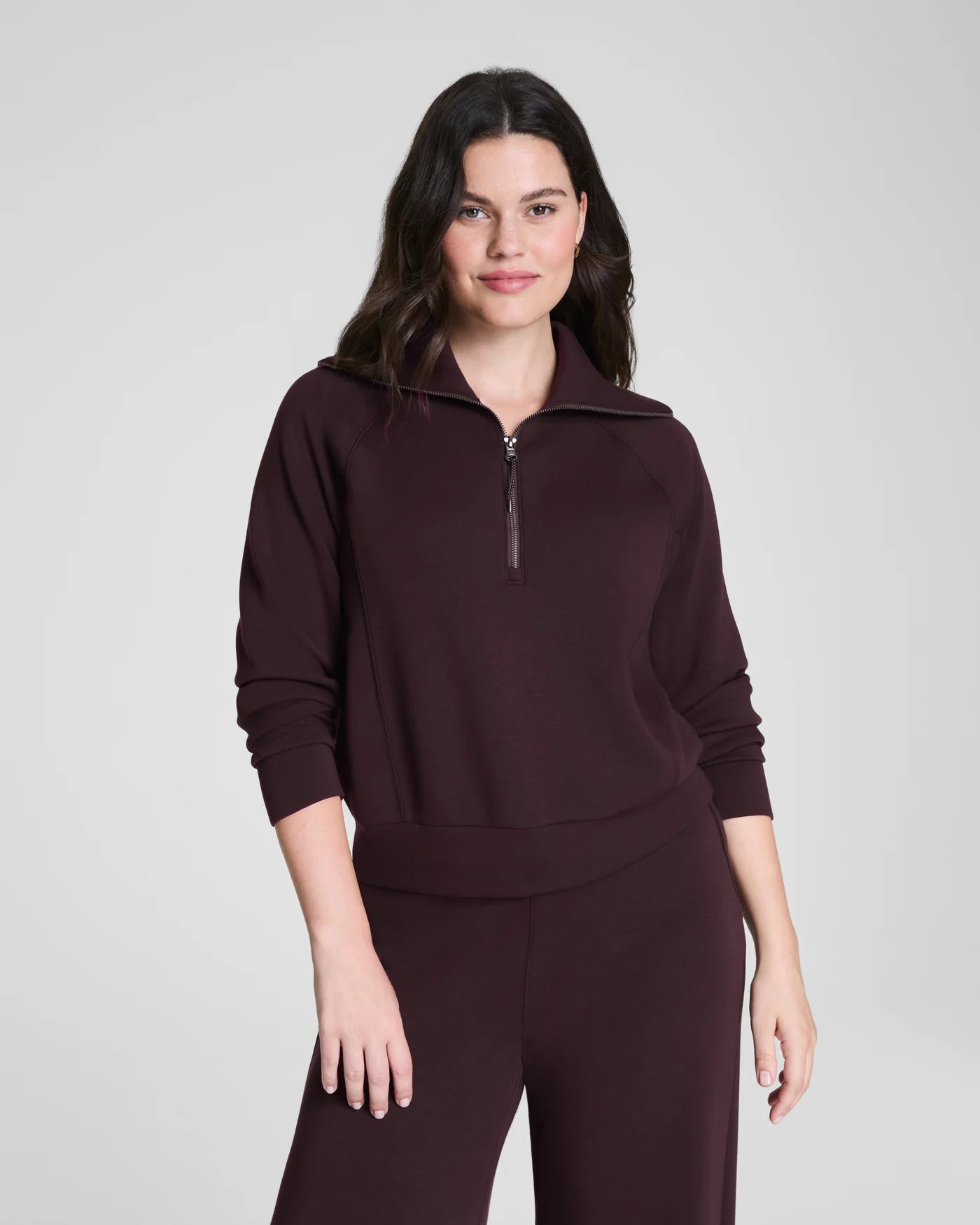 Spanx Airessential Half Zip - Brown Truffle