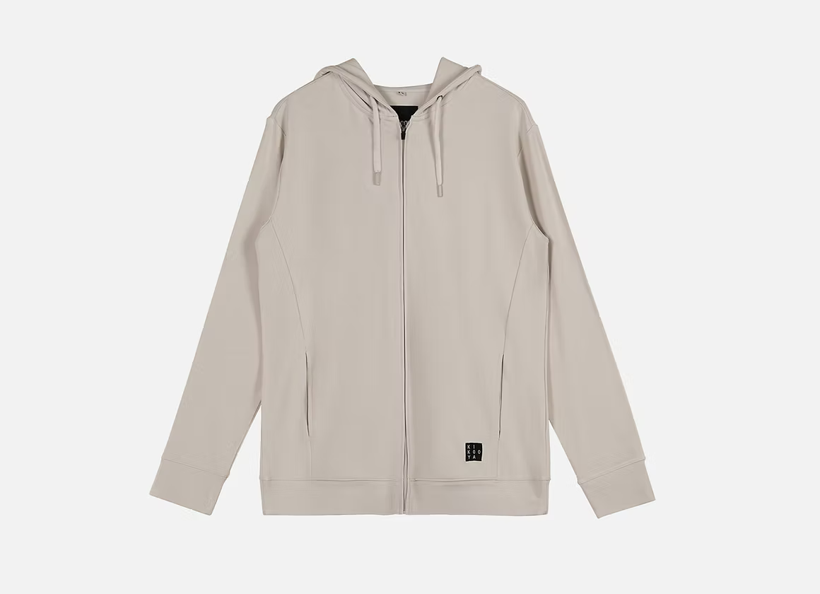 KIKOOYA Men's Faroe Full Zip Bamboo Hoodie - Cloud Grey