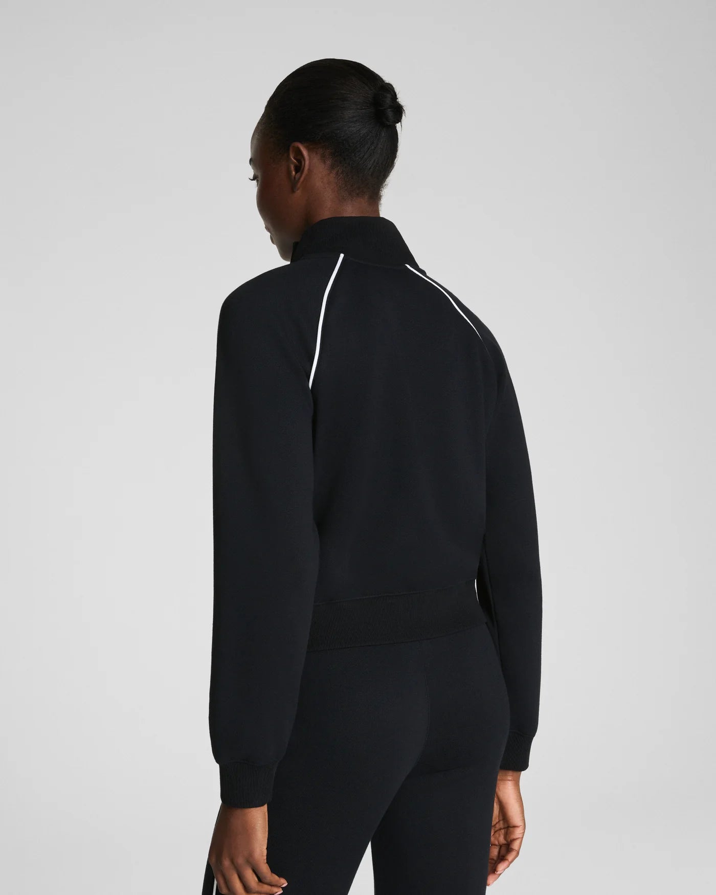 Spanx Airessential Pique Full Zip Track Jacket - Black