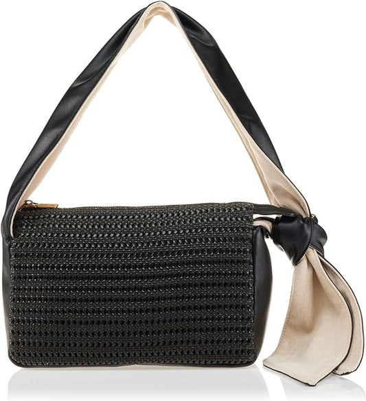 Dolce Vita Louise Shoulder Bag Black Raffia
