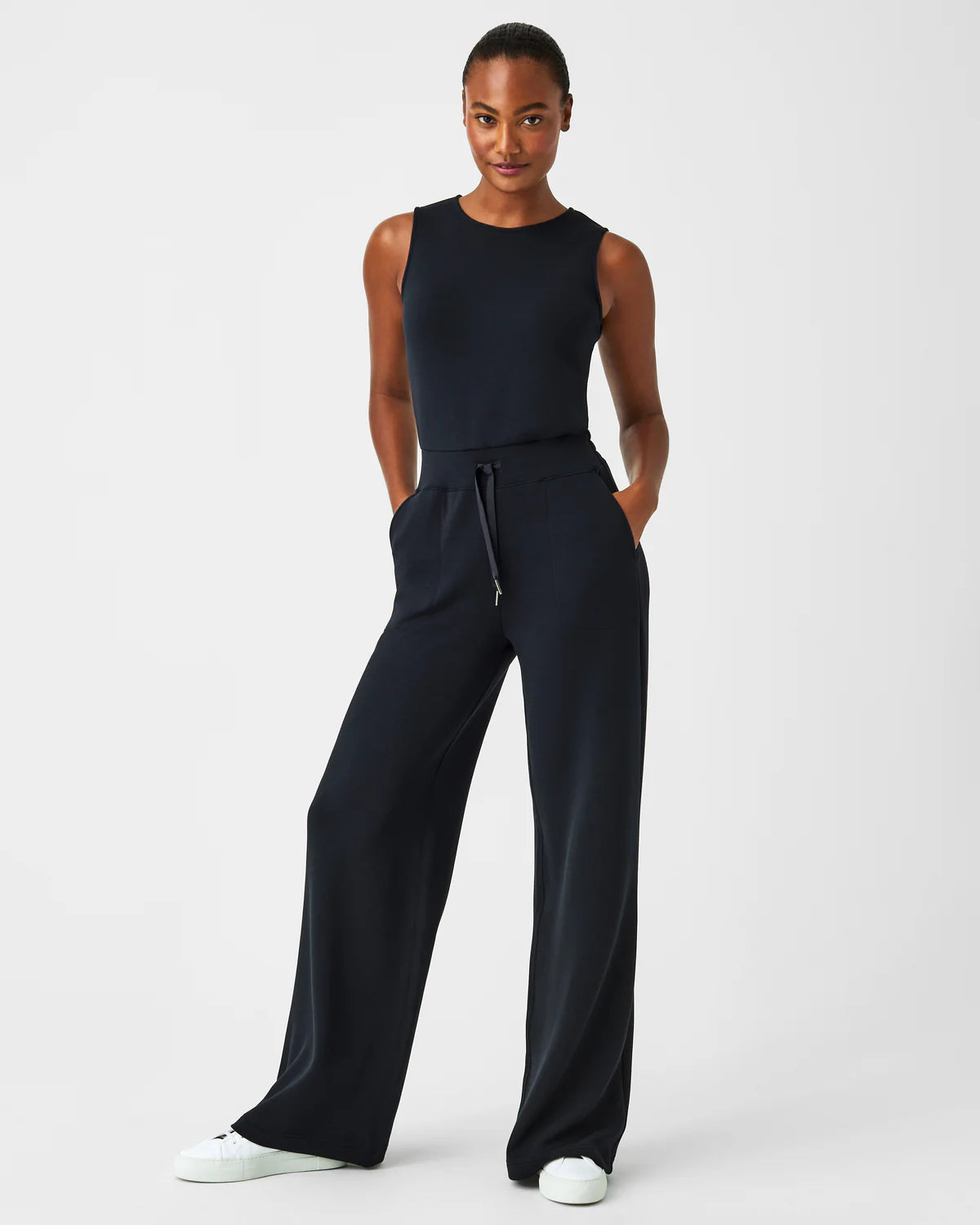 Spanx AirEssential Sleeveless Timeless Jumpsuit - Very Black