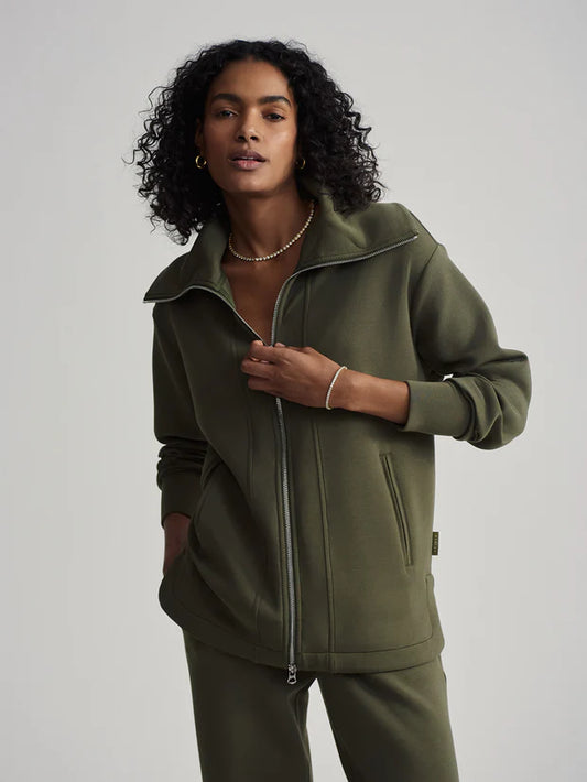 Varley Raleigh Zip Through Sweat Olive Night