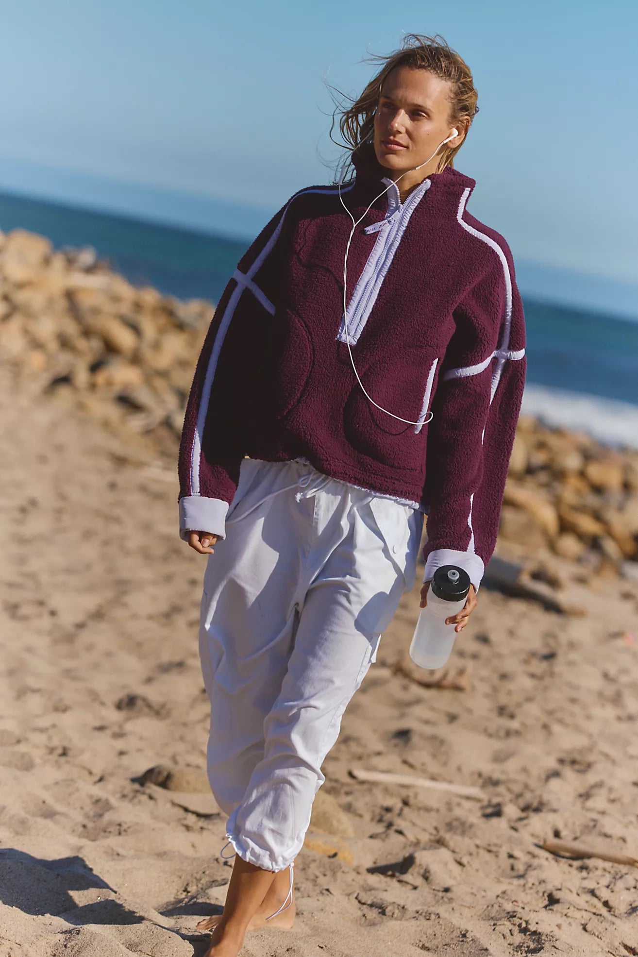 FP Movement Mountain High Half Zip Fleece - Black Cherry