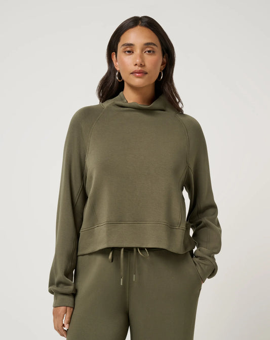 Travis Mathew Women's Skyloft Soft Funnel Neck Pullover - Grape Leaf