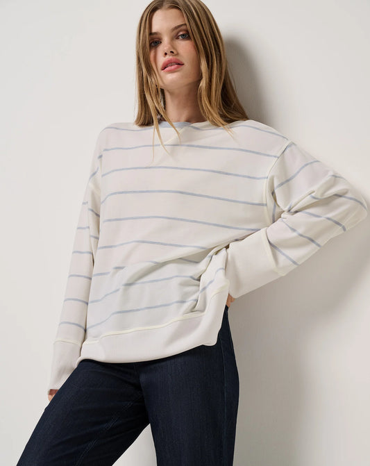 Travis Mathew Women's Cloud Terry Varsity Pullover - White Multi