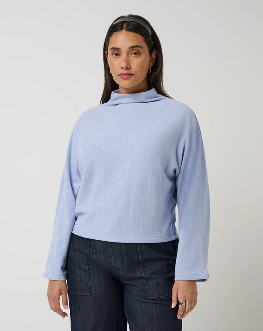 Travis Mathew Cloud Sweater Mock Neck Top Heather English Manor