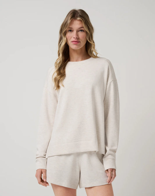 Travis Mathew Skyloft Soft Crew - Heather Brazilian Sand
