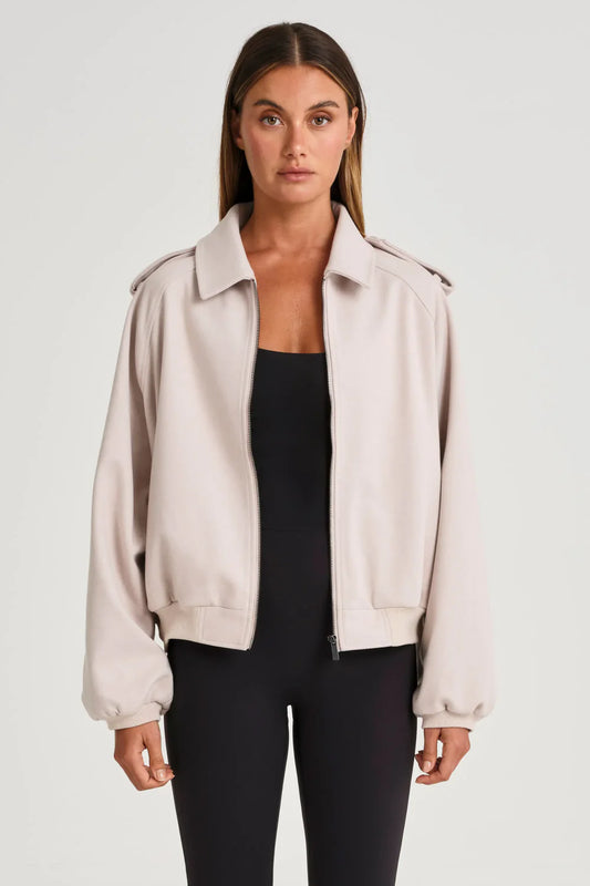 Allfenix Soft Signature Bomber Jacket Stone