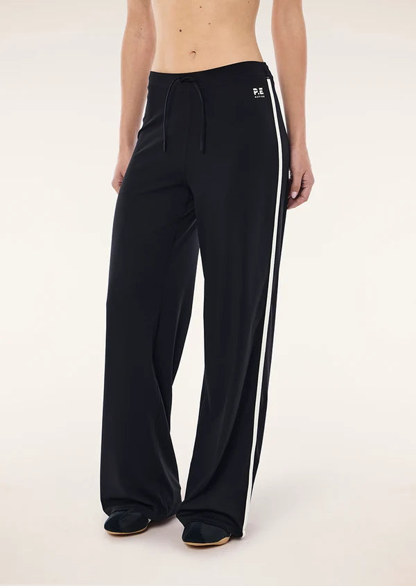 P.E Nation Cascad Wide Leg Leggings in Black & Whisper White