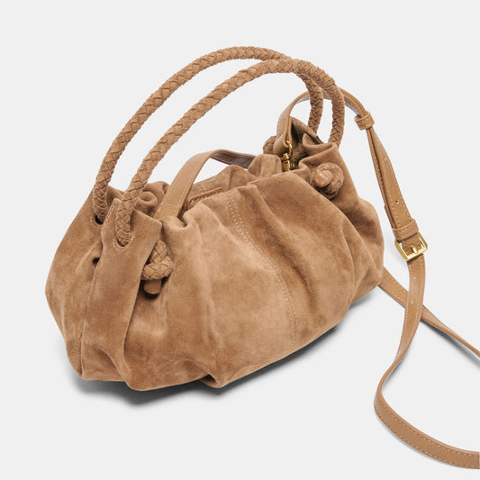 Dolce Vita Cocoa Crossbody Bag - Dark Tan Suede