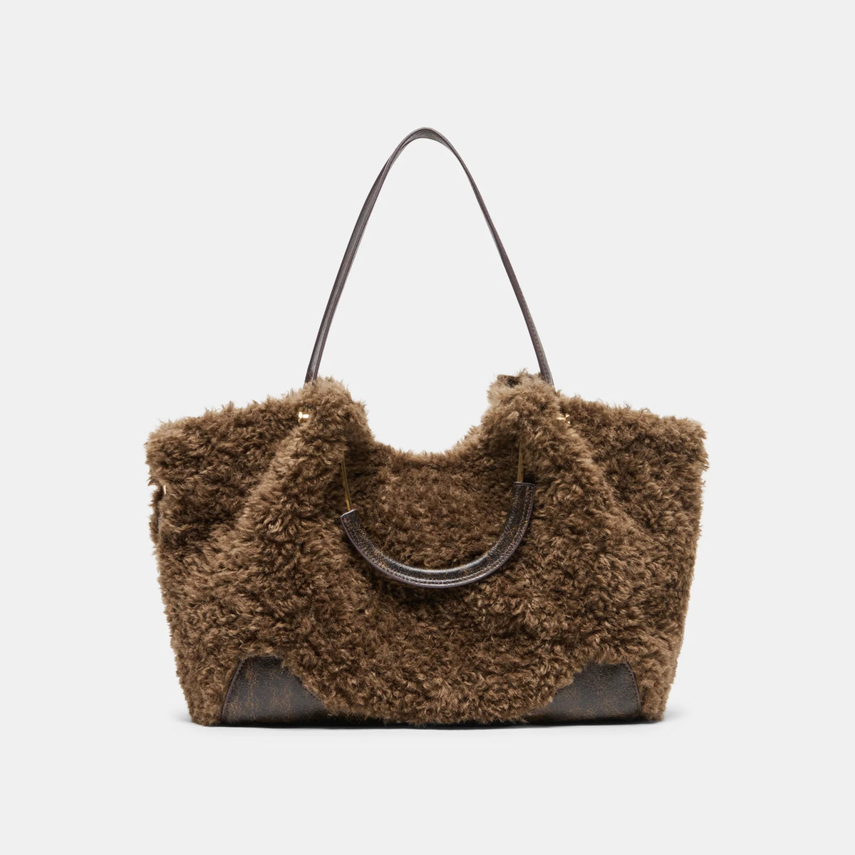 Dolce Vita Nomad Tote Chocolate Faux Fur
