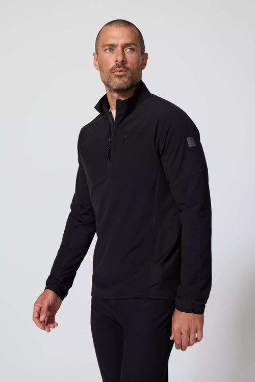 MPG Men's Mixed Media 1/2 Zip Black