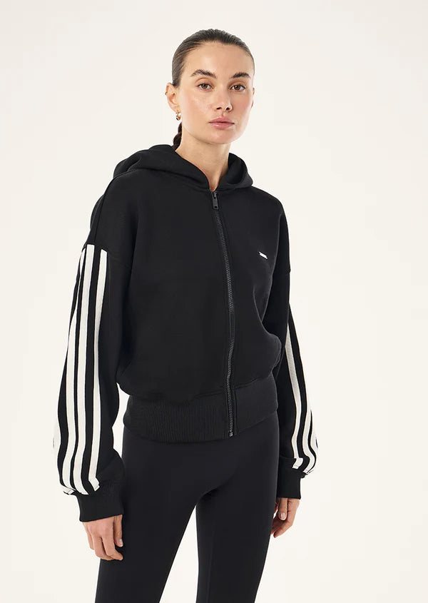 P.E. Nation Flip Side Zip Thru Hoodie in Black