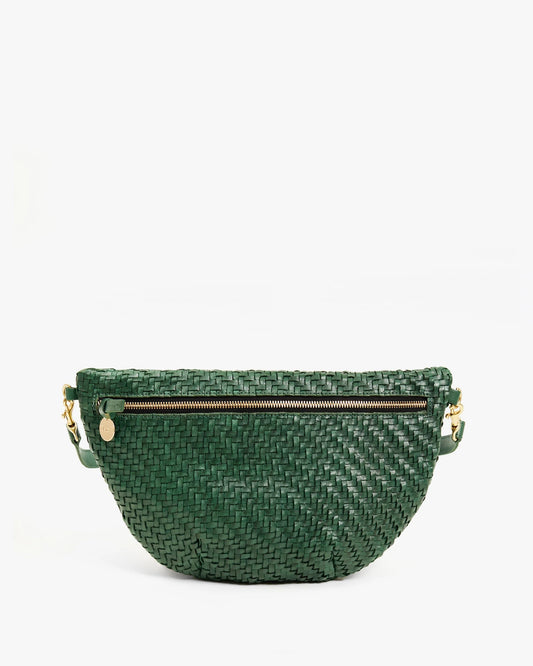 Clare V. - Grande Fanny Evergreen Woven Zig-Zag