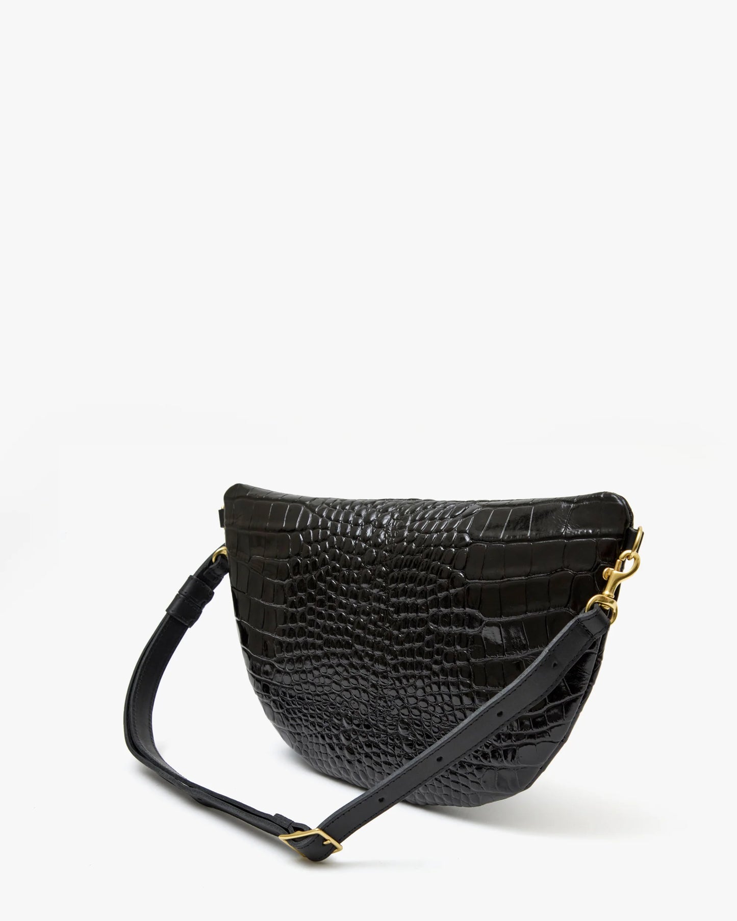 Clare V - Grande Fanny Black Croco