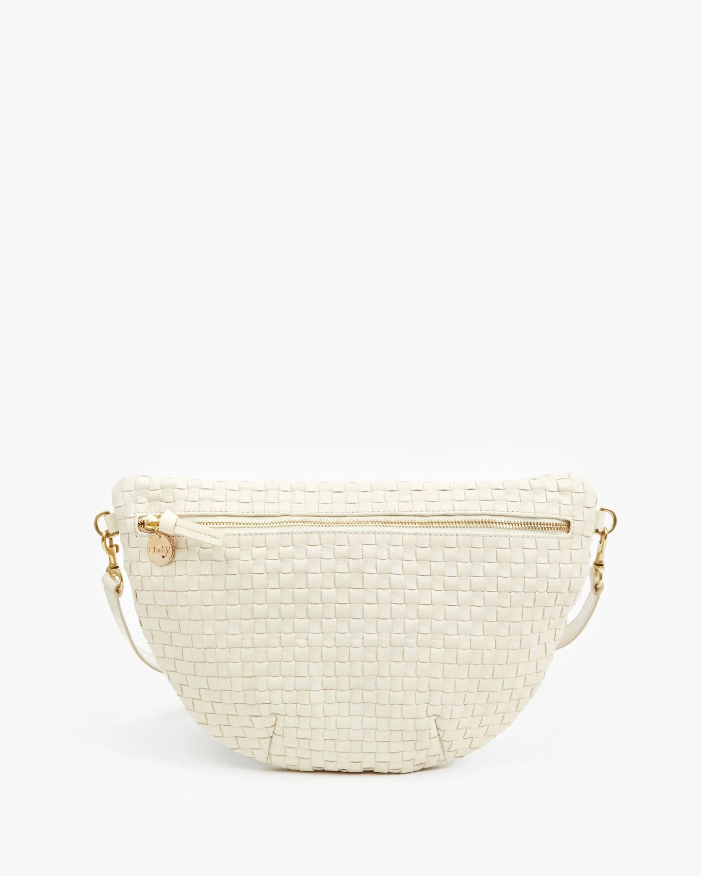 Clare V. - Grande Fanny Woven Checker Cream