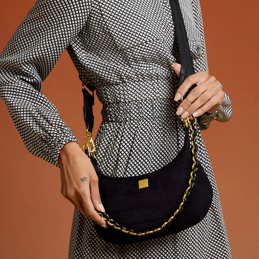 Think Royln Mini Moon Black Luxe Suede