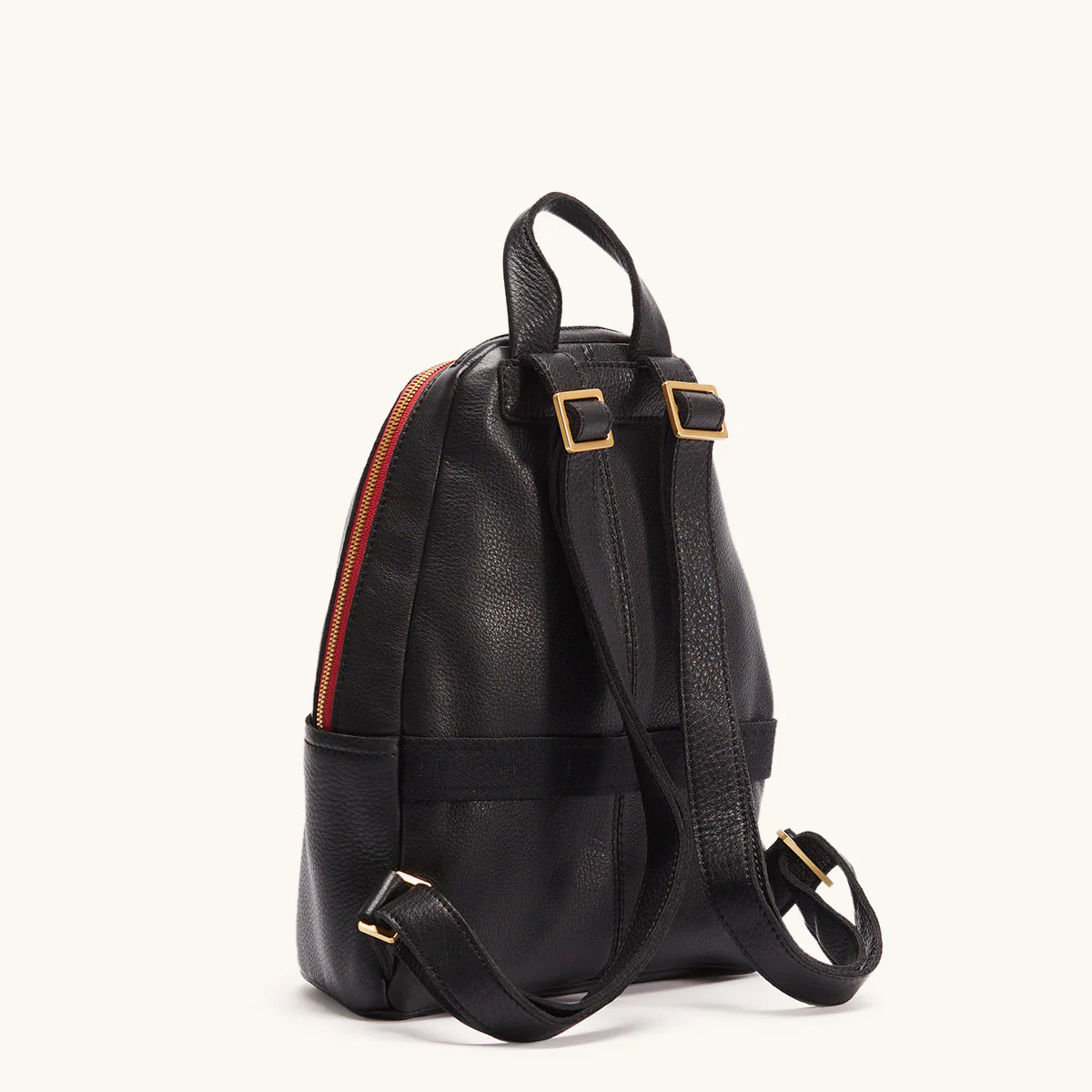 Hammitt Hunter Med Black/Brushed Gold Red Zip