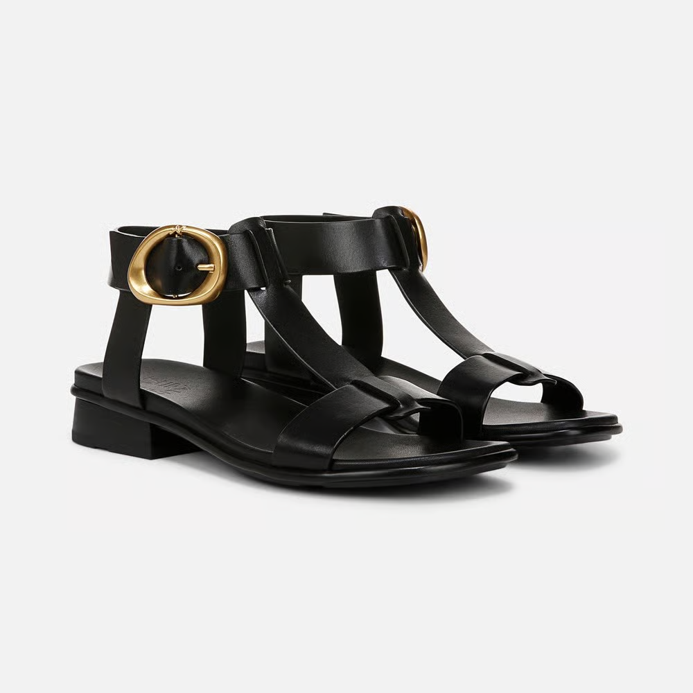 Naturalizer Brandy Sandal in Black Leather