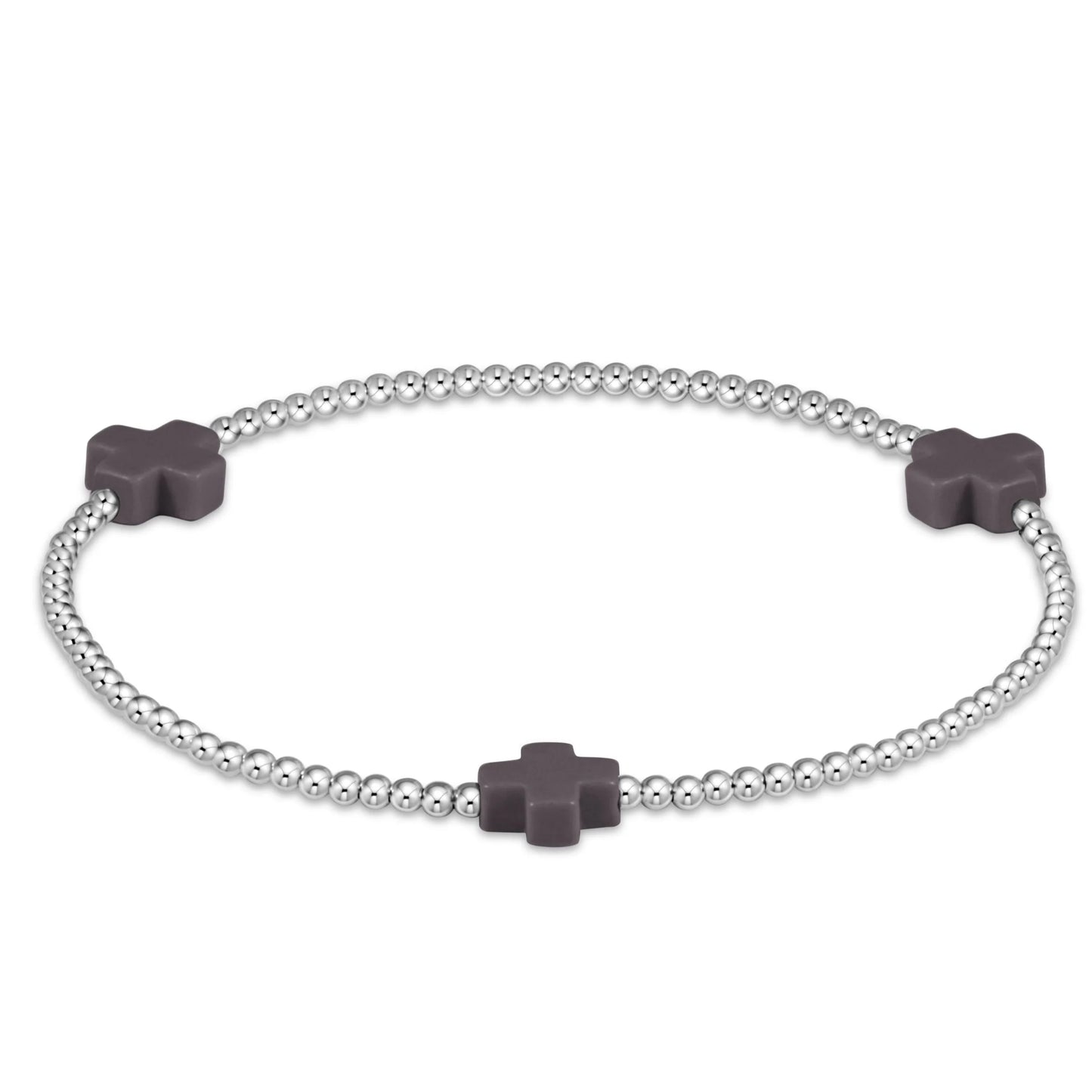 enewton Signature Cross 2mm Sterling Bracelet - Charcoal