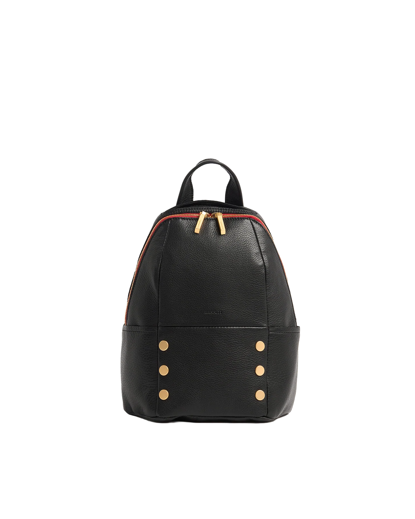 Hammitt Hunter Med Black/Brushed Gold Red Zip
