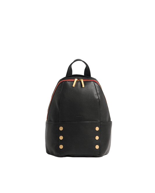 Hammitt Hunter Med Black/Brushed Gold Red Zip