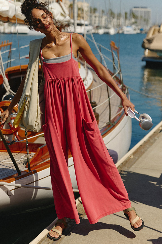 FP Movement Hot Shot Strappy Onesie - Grapefruit