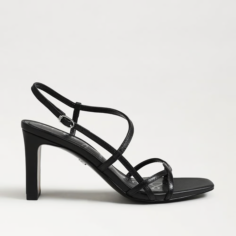 Sam Edelman Elissa Strappy Heel Sandal - Black Leather