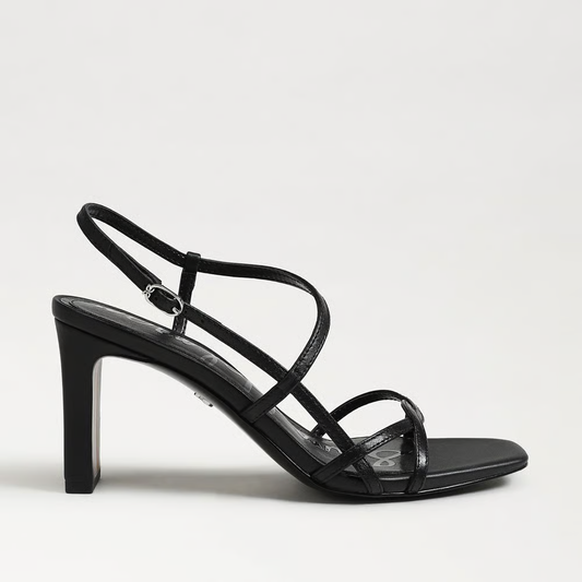 Sam Edelman Elissa Strappy Heel Sandal - Black Leather