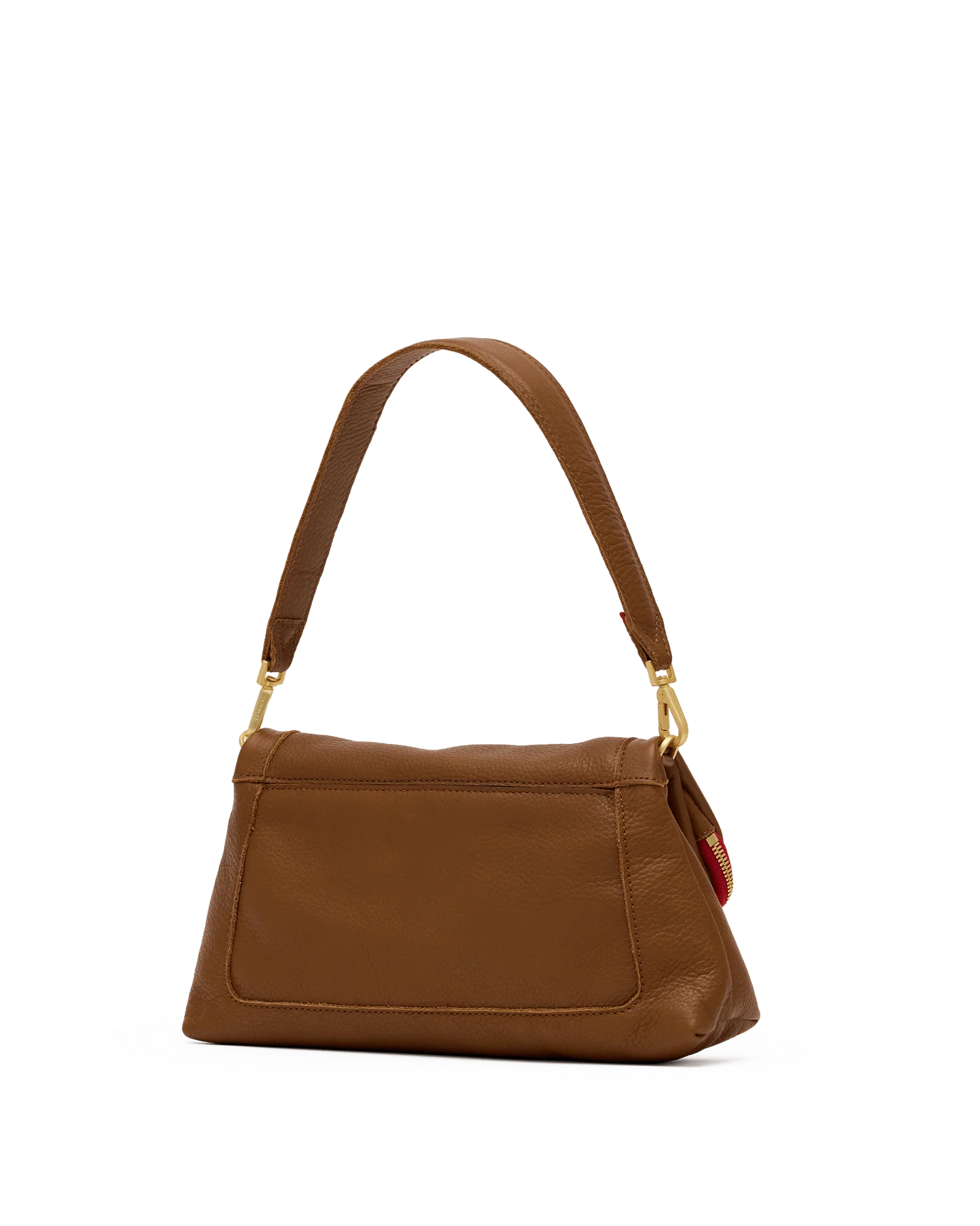 Hammitt Beverly Med Mahogany Pebble/Brushed Gold Red Zip