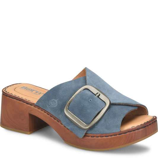 Born Bangle Wedge in Dark Blue Suede