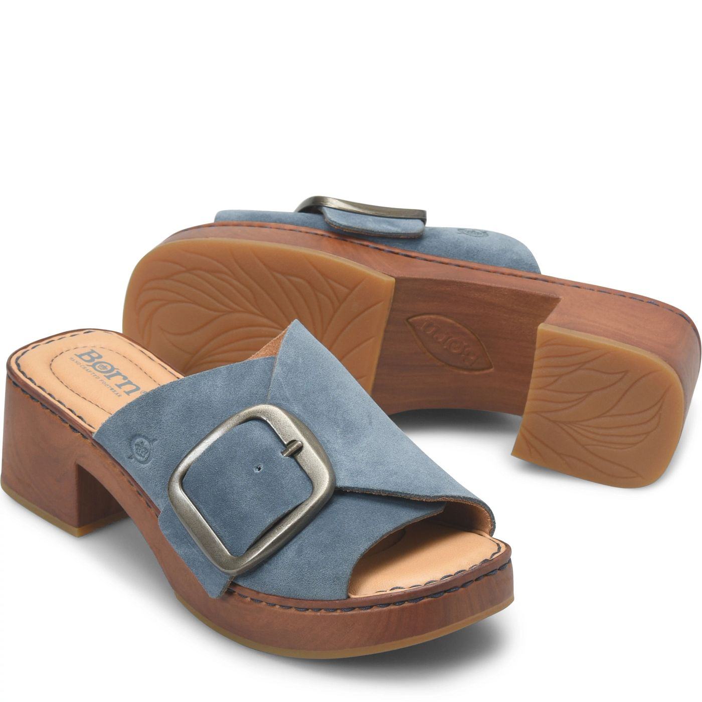Born Bangle Wedge in Dark Blue Suede