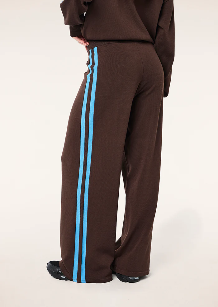 P.E. Nation Retreat Knit Pant in Coffee and Marina Blue